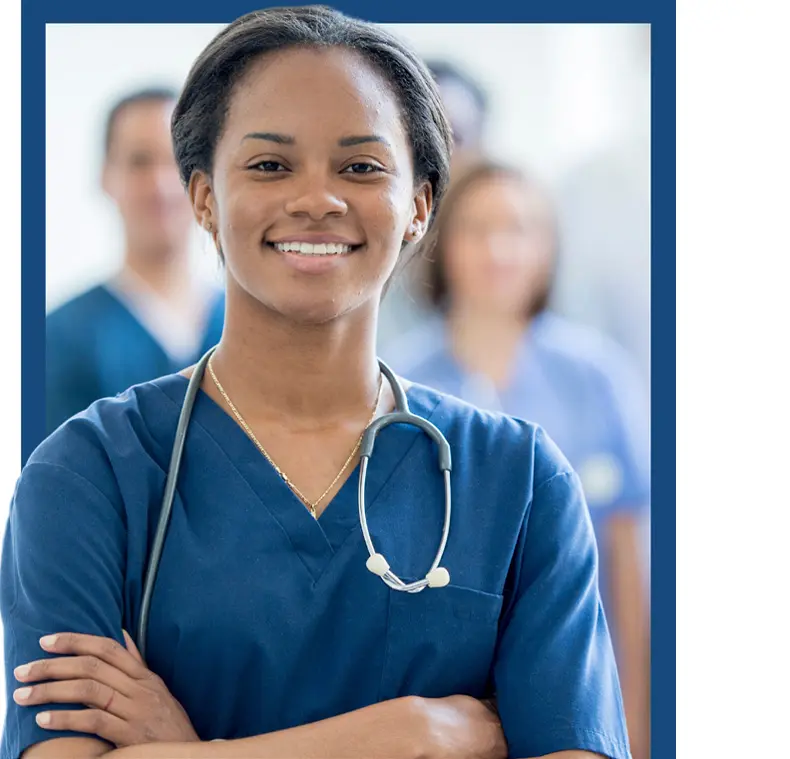 Photo of smiling medical worker.